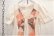 画像10: ”JCPenney” 70年代 ホワイト×オレンジ×ブラウンパッチワーク柄レース切替半袖裾フリルロングドレス
