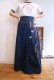 画像5: 70年代 インディゴブルー花刺繍＆花装飾フロントボタンデニムロングスカート