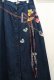 画像12: 70年代 インディゴブルー花刺繍＆花装飾フロントボタンデニムロングスカート