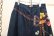 画像11: 70年代 インディゴブルー花刺繍＆花装飾フロントボタンデニムロングスカート