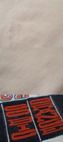 他の写真1: 70年代”Champion” バータグホワイト×オレンジ×ネイビー英字ロゴプリントクルーネック半袖Tシャツ
