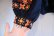 画像15: ブラック×オレンジレッド×イエローエスニック刺繡タッセルリボン付きスリットネックバルーンスリーブ長袖チュニック