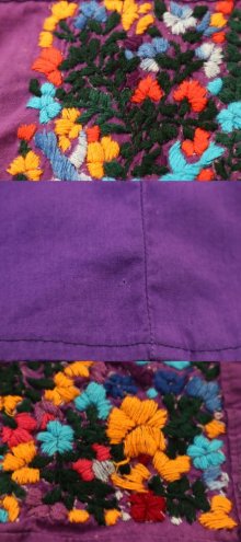 他の写真3: パープル×カラフルサンアントニーノ刺繍半袖メキシカンドレス