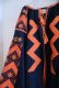 画像17: ブラック×オレンジレッド×イエローエスニック刺繡タッセルリボン付きスリットネックバルーンスリーブ長袖チュニック