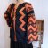 画像10: ブラック×オレンジレッド×イエローエスニック刺繡タッセルリボン付きスリットネックバルーンスリーブ長袖チュニック