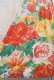 画像12: オレンジ×イエロー×グリーン花柄ウエストリボン付きラウンドネック半袖ハワイアンレーヨンドレス