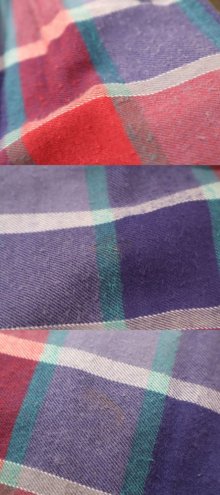 他の写真3: made in USA ”Eddie Bouer”ブルー×ピンクレッド×ホワイトチェックポケット付きサイドボタンコットンネルスカート
