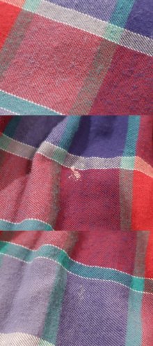 他の写真2: made in USA ”Eddie Bouer”ブルー×ピンクレッド×ホワイトチェックポケット付きサイドボタンコットンネルスカート