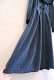 画像12: グリーン×ブルー×ブラックチェックダブルボタンウエストリボン付きコーデュロイビックカラー長袖ドレス
