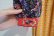 画像10: 70年代オレンジイエロー×ネイビー×レッドペイズリー＆花柄ウエストリボン付きバルーンスリーブ長袖ドレス