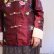 画像4: ダークレッド×ベージュ×カラフル花刺繍スタンドカラー長袖チャイナシャツジャケット