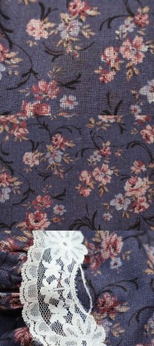 他の写真2: 90年代”GUNNE SAX” くすみパープル×ピンク×ホワイト花柄レース付きセーラーカラーパフスリーブ五分袖ドレス