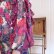 画像9: "Diane Freis"ブルー×ピンクレッド×ホワイト花柄フリルデザインスパンコール花飾り付きパフスリーブ長袖ティアードドレス (9)