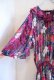 画像12: "Diane Freis"ブルー×ピンクレッド×ホワイト花柄フリルデザインスパンコール花飾り付きパフスリーブ長袖ティアードドレス