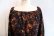 画像5: 60〜70年代ブラック×オレンジブラウン花柄キルティング切替長袖ロングドレス (5)