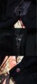 画像14: 60〜70年代ブラック×ピンク×ライムグリーン無地＆花＆ペイズリー柄キルティング切替フロントハーフジップポケット付き開襟長袖ロングドレス (14)