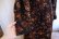 画像7: 60〜70年代ブラック×オレンジブラウン花柄キルティング切替長袖ロングドレス