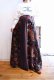 画像6: 70年代ブラック×ブラウン×くすみレッド花＆抽象柄パッチワークベロアロングスカート