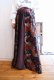 画像4: 70年代ブラック×ブラウン×くすみレッド花＆抽象柄パッチワークベロアロングスカート