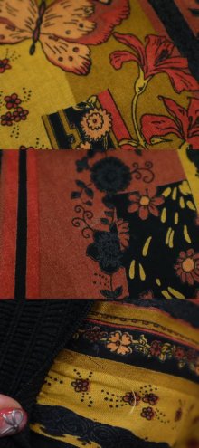 他の写真2: ブラウン×オレンジ×ブラック花柄＆蝶々柄チロリアンスカート