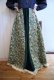 画像3: made in USA 70年代 グリーン×ホワイト×ブラウン花柄ベロア切替裾レース付きロングキルティングスカート