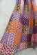 画像8: 70年代パープル×オレンジ×ブラウンパッチワーク柄キルティングスカート