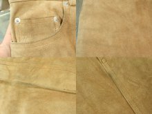 他の写真1: "Ralph Lauren"キャメル無地ポケット付きスリット入りスエードスカート