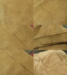 他の写真2: "Ralph Lauren"キャメル無地ポケット付きスリット入りスエードスカート