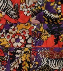 他の写真2: 70年代パープル×オレンジ×イエローシマウマ＆花柄スリット入りキルティングスカート