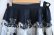 画像9: 50〜60年代ブラック×グレー×ブルー人＆花柄ストーン付きハンドペイントスカート