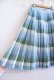 画像14: 50〜60年代グリーン×サックスブルー×ホワイトチェック柄リバーシブルプリーツスカート