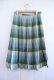 画像7: 50〜60年代グリーン×サックスブルー×ホワイトチェック柄リバーシブルプリーツスカート