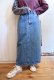 画像1: ”Ralph Lauren”インディゴブルー無地ポケット付きデニムスカート (1)