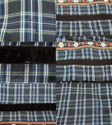 他の写真3: ダークグリーン×ブルー×イエローチェック花刺繍テープ＆ベロアテープポケット付きチロルスカート