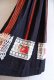 画像13: 70年代ブラック×くすみピンク×オフホワイトかぎ編みレース＆ベロアテープ付きVネック九分袖メキシカンロングドレス