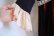 画像10: 70年代ブラック×くすみピンク×オフホワイトかぎ編みレース＆ベロアテープ付きVネック九分袖メキシカンロングドレス