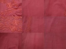 他の写真1: ピンク花刺繍ポケット＆袖口リボン付きラウンドネック七分袖ドレス