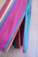 画像11: made in USA ピンク×ブルーグリーン×カラフルストライプポケット付きスリットデザインハーフボタン&ジップ九分袖ロングドレス
