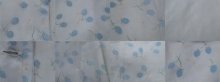 他の写真2: 60年代ペールブルー×ブルー×ホワイトリーフ&木の実柄サテンリボン付きビッグカラー半袖ランジェリーガウン