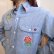 画像8: 70年代”BIGMAC”ライトブルー×カラフル音符＆いちご＆花刺繍胸ポケット付き長袖シャンブレーシャツ