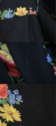 他の写真1: ブラック×イエロー×ライトブルー花柄ポケット付きチロルスカート