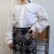 画像2: ホワイト花刺繍＆レースデザインセーラーカラー長袖ブラウス (2)