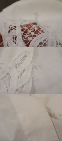 他の写真1: ホワイト花刺繍＆レースデザインセーラーカラー長袖ブラウス