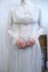 画像5: antique ホワイトレースデザイン裾フリルハイネック長袖ドレス 