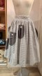 画像2: 50〜60年代グレー×ホワイトボーダービッグポケット付きスカート (2)