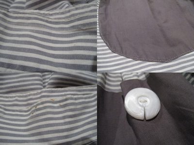 画像2: 50〜60年代グレー×ホワイトボーダービッグポケット付きスカート