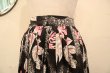 画像7: 50〜60年代ブラック×ピンク×グレー花モザイクペイントフレアスカート (7)