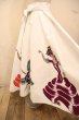 画像13: 50〜60年代ホワイト×カラフル花＆ダンサーペイントスパンコール刺繡メキシカンサーキュラースカート (13)
