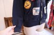 画像12: 50〜60年代ネイビー×カラフルワッペン＆ポケット付き長袖フーディースウェットパーカー (12)