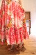 画像4: 50〜60年代ビビットピンク×ピンク×ホワイトお花柄フリル付きスカート (4)